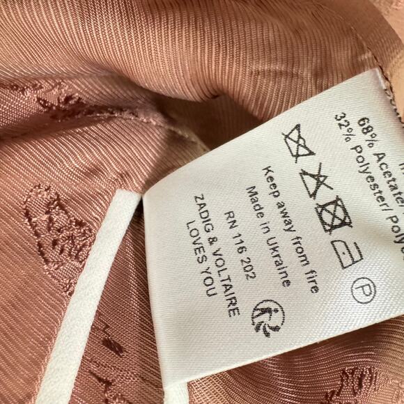 Zadig & Voltaire Vedy Bis Skull Ecru Single Breasted Blazer Size 36S Corpcore - Picture 7 of 15